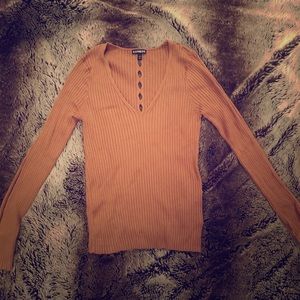 Express ribbed sweater w sexy keyhole back.  SizeL